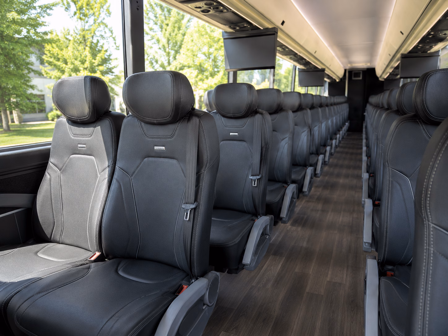 old bridge charter bus rental interior